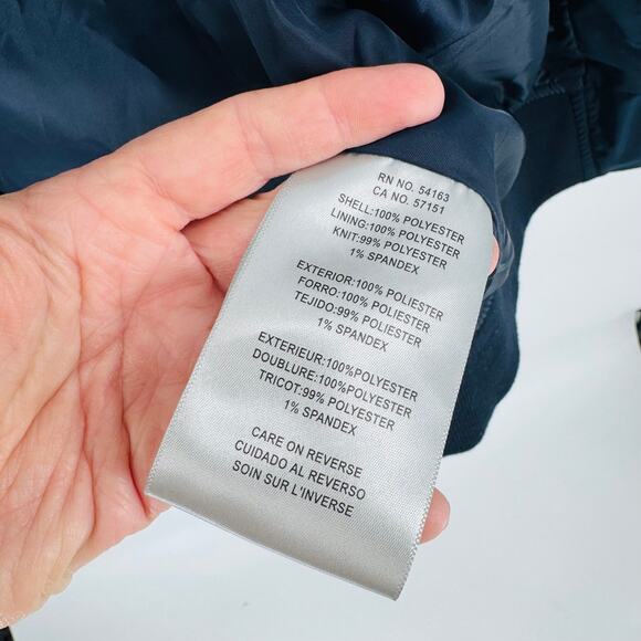 Levi’s Nylon Bomber Jacket Navy Zip Ribbed Collar Lightweight Coat Size XL - Picture 7 of 10